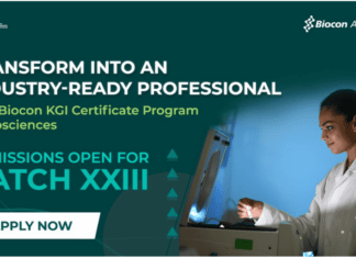 Biocon Certificate Program Biosciences Batch XXII Admissions Open