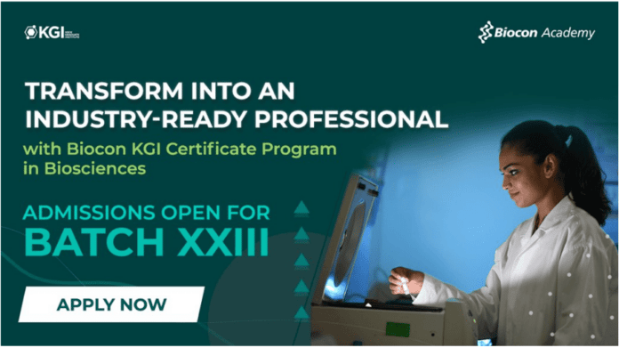 Biocon Certificate Program Biosciences Batch XXII Admissions Open