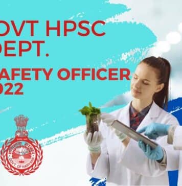 Food Safety Officer Jobs 2022 at Govt HPSC FDA Dept