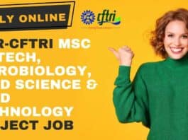 CFTRI Project Opening Available