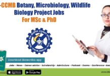 CSIR-CCMB Botany, Microbiology, Wildlife Biology Project Jobs For MSc & PhD CSIR-CCMB PhD