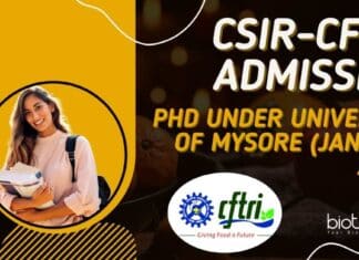 CSIR-CFTRI Admission Jan 2023