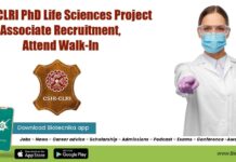 CSIR-CLRI PhD Life Sciences Project Associate Recruitment, Attend Walk-In CSIR-CLRI PhD Job