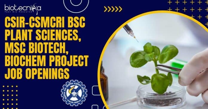 CSIR-CSMCRI BSc Plant Sciences