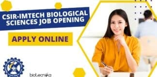 CSIR-IMTECH Biological Sciences Job