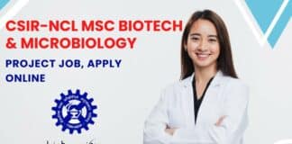 CSIR-NCL Project Vacancy For MSc Candidates - Apply Online