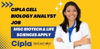 Cipla Cell Biology Job Opening