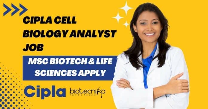Cipla Cell Biology Job Opening