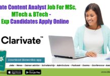 Clarivate Content Analyst Job For MSc, MTech & BTech – 0-2 Exp Candidates Apply Online Clarivate Content Analyst Vacancy, 0-2 Exp Candidates Apply Online