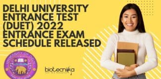 DUET 2022 Exam Dates