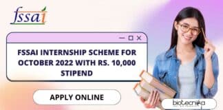 FSSAI Internship 2022 October Scheme, Apply Online