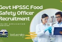 Govt HPSSC Food Safety Officer Recruitment – Online Application Process HPSSC Food Safety Officer