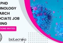 IACS PhD Immunology Research Associate Job Opening, Applications Invited IACS PhD Immunology Research