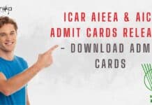 ICAR Exam 2022 Admit Cards