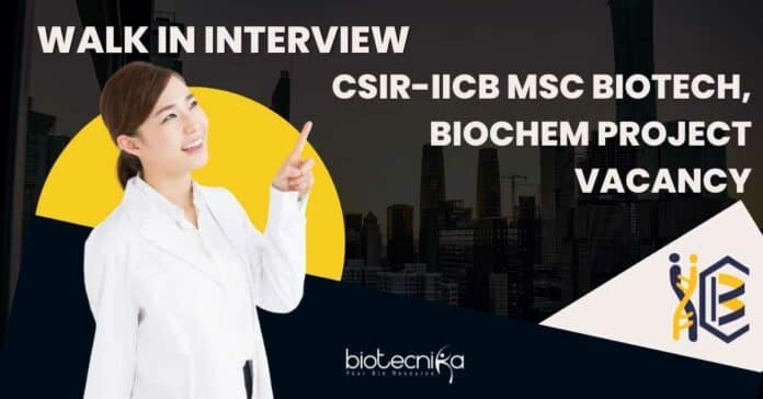 IICB Jobs Notification 2022 For Biotech & Biochem