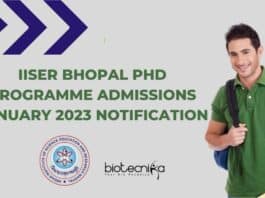 IISER Bhopal Admissions 2023