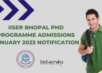 IISER Bhopal Admissions 2023