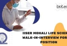 IISER Mohali Life Sciences Walk-In-Interview For JRF Position IISER Mohali Research Project