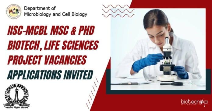 IISc Project Jobs 2022