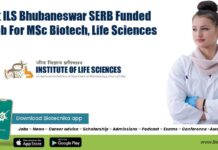 Govt ILS Bhubaneswar SERB Funded JRF Job For MSc Biotech, Life Sciences ILS Research Fellow Vacancy