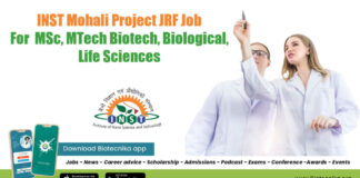 INST Mohali Project JRF