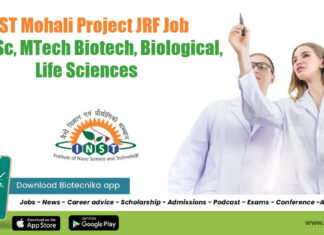 INST Mohali Project JRF