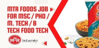 MTR Foods Job