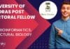 University of Madras Post Doctoral Fellow Job For Bioinformatics, Structural Biology Madras University Postdoc Job