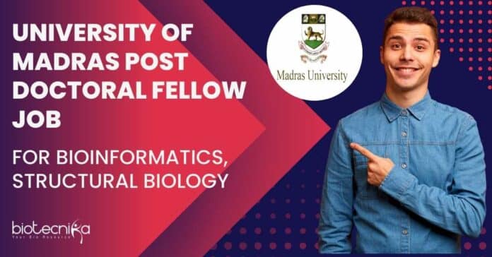 Madras University Postdoc Job