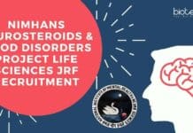 NIMHANS Neurosteroids & Mood Disorders Project Life Sciences JRF Recruitment NIMHANS Research Project Opening