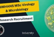 NIMHANS MSc Virology & Microbiology Research Recruitment NIMHANS Virology JRF Job
