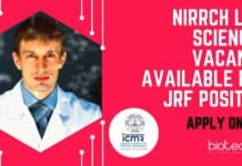 NIRRCH Life Sciences Vacancy
