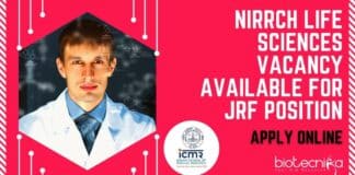 NIRRCH Life Sciences Vacancy