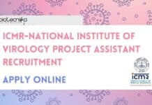 ICMR-National Institute of Virology Project Assistant Recruitment, Apply Online NIV Pune Mumbai Jobs