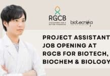 Project Assistant Job Opening at RGCB For Biotech, Biochem & Biology Project Assistant Job Opening