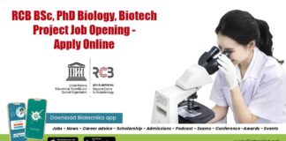 RCB BSc Biology Job