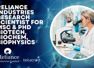 Reliance Industries Research Scientist