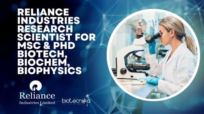 Reliance Industries Research Scientist