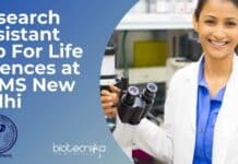 Research Assistant Job For Life Sciences at AIIMS New Delhi Research Assistant Job For