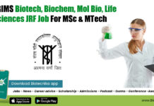 SGPGIMS Biotech, Biochem, Mol Bio, Life Sciences JRF Job For MSc & MTech SGPGIMS MSc JRF Job