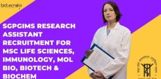 SGPGIMS Research Assistant Recruitment