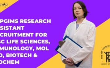 SGPGIMS Research Assistant Recruitment For MSc Life Sciences, Immunology, Mol Bio, Biotech & Biochem SGPGIMS Research Assistant Recruitment