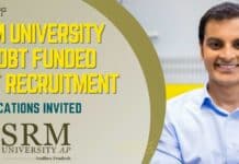 SRM University AP DBT Funded JRF Recruitment – Applications Invited SRM University AP JRF