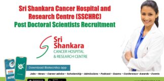 SSCHRC Bengaluru Jobs 2022 - Post Doctoral Scientists