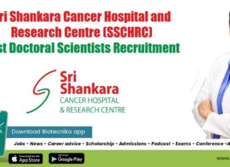 SSCHRC Bengaluru Jobs 2022 - Post Doctoral Scientists