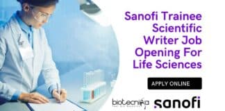 Sanofi Trainee Scientific Writer