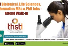 THSTI Biological, Life Sciences, Bioinformatics MSc & PhD Jobs – Attend Walk-In THSTI Latest Vacancies 2022
