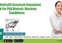 Govt MoEF&CC Research Consultant Job For PhD Biotech, Biochem Candidates ZSI Research Consultant Job