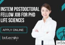 inStem Postdoctoral Fellow Job