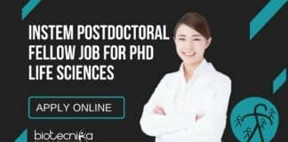 inStem Postdoctoral Fellow Job